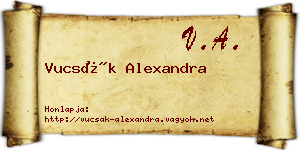 Vucsák Alexandra névjegykártya